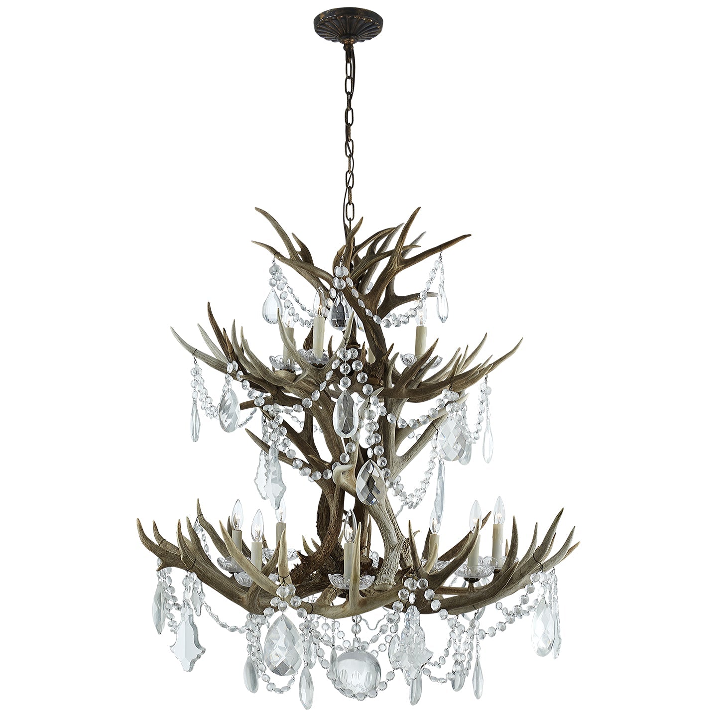Product photo of the Straton 12 Light Chandelier in Natural Bone ( SKU# RL 5529BN-CG )