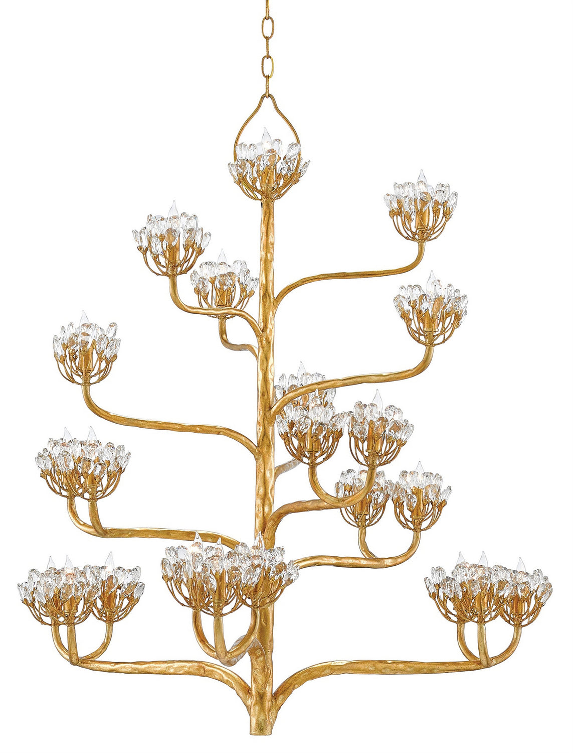 Product photo of the Agave Americana 22 Light Chandelier in Clear/Dark Contemporary Gold Leaf ( SKU# 9000-0157 )