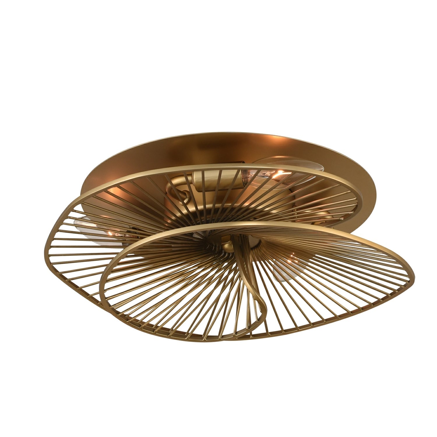Product photo of the Aurora Three Light Flush Mount in Nordic Brass ( SKU# 315940NRB )