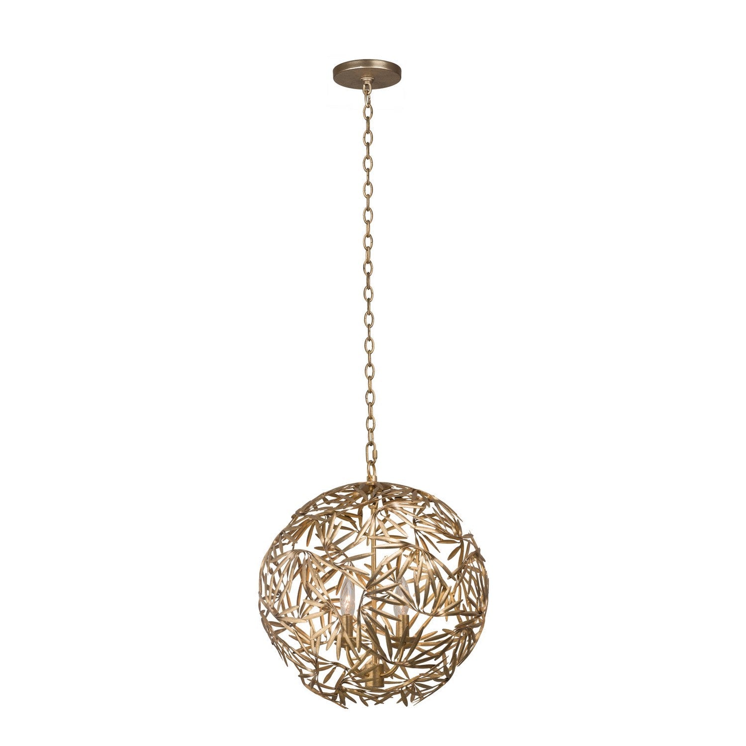 Product photo of the Jardin Four Light Pendant in Oxidized Gold Leaf ( SKU# 507650OL )