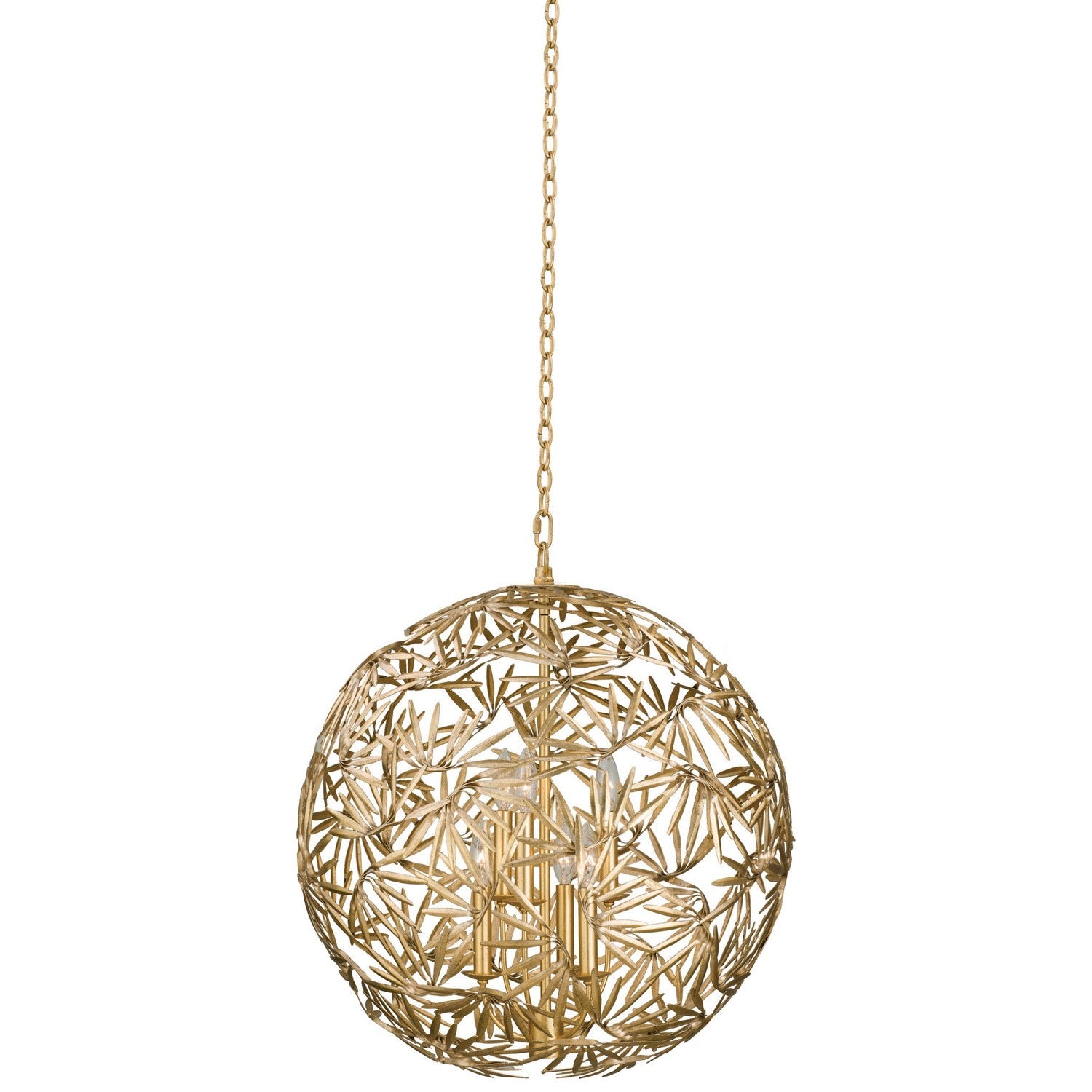 Product photo of the Jardin Six Light Pendant in Oxidized Gold Leaf ( SKU# 507651OL )