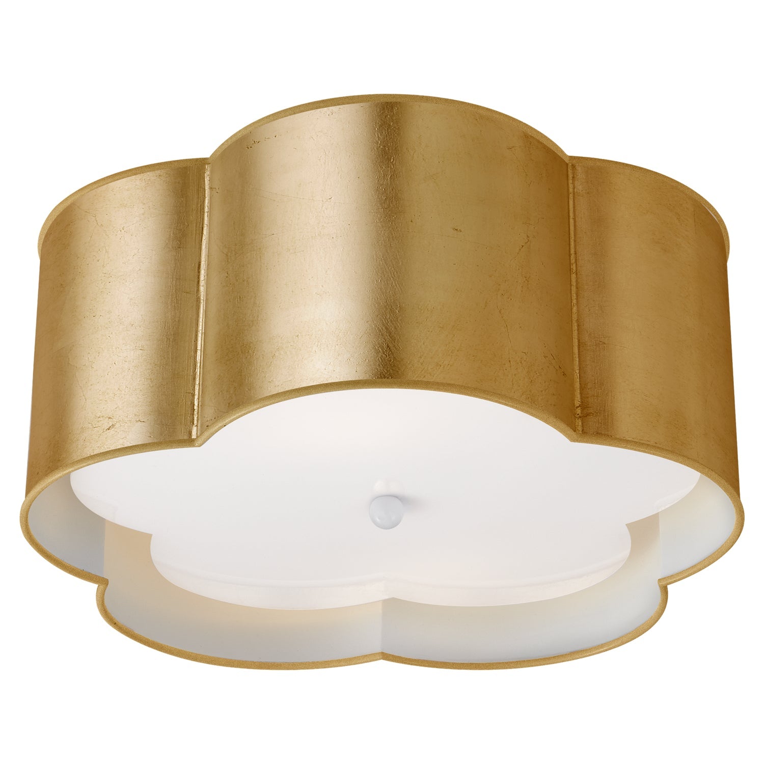 Product photo of the Bryce Two Light Flush Mount in Gild ( SKU# KS 4117G/WHT-FA )