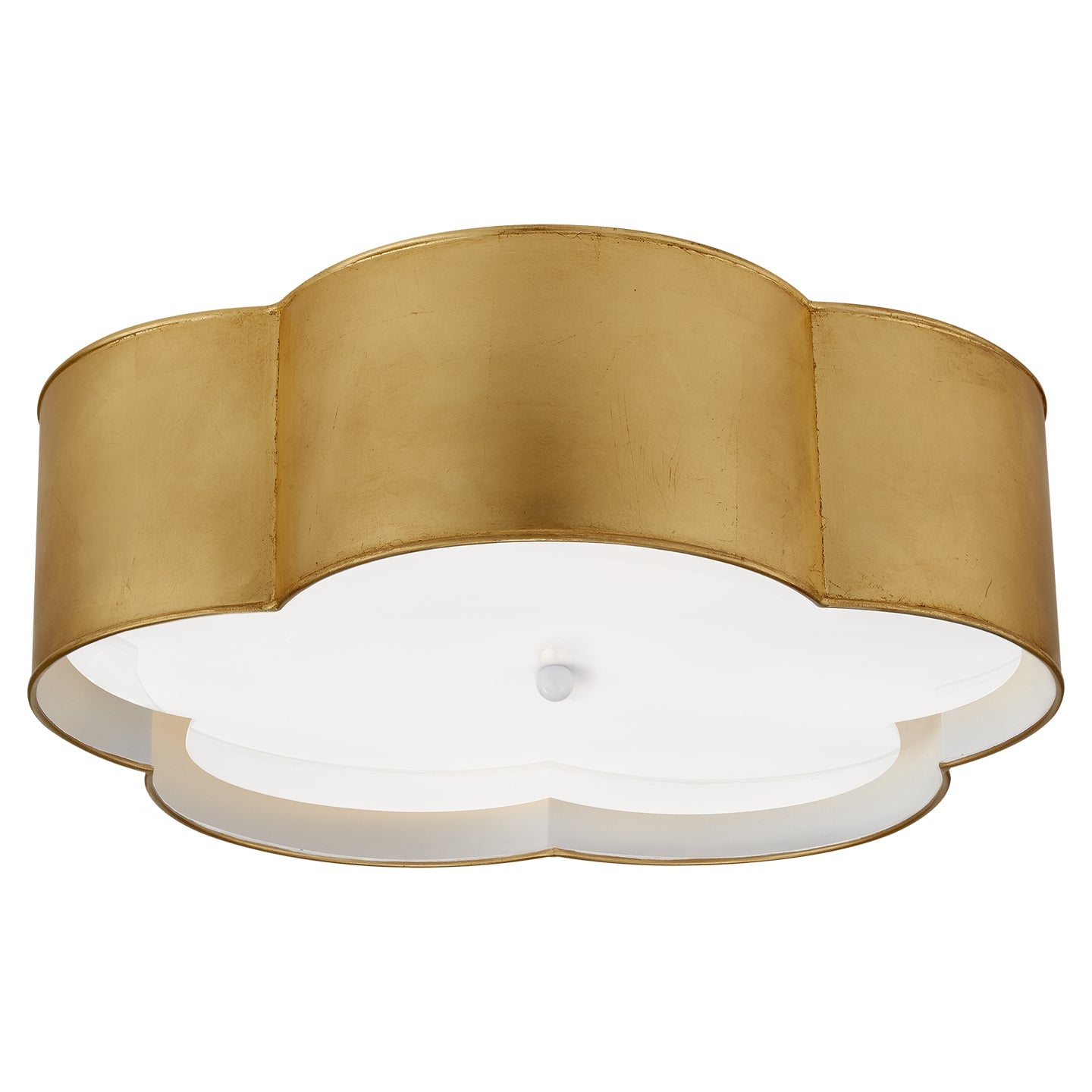 Product photo of the Bryce Four Light Flush Mount in Gild and White ( SKU# KS 4118G/WHT-FA )