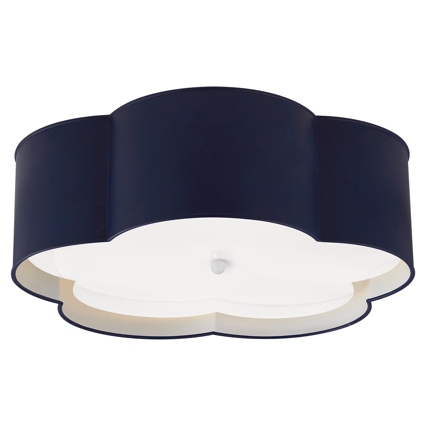 Product photo of the Bryce Four Light Flush Mount in French Navy and White ( SKU# KS 4118NVY/WHT-FA )