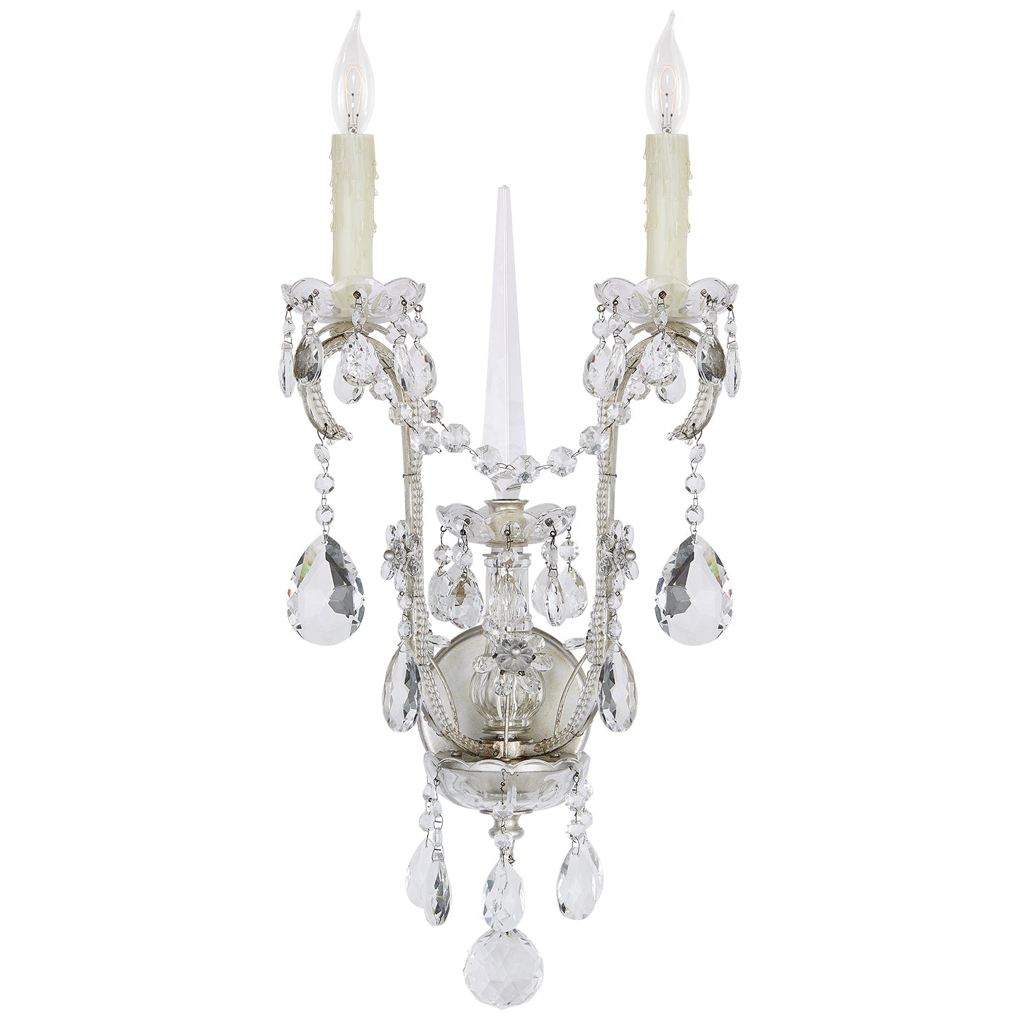 Product photo of the Alessandra Two Light Wall Sconce in Antique Silver Leaf ( SKU# RL 2280ASL-CG )