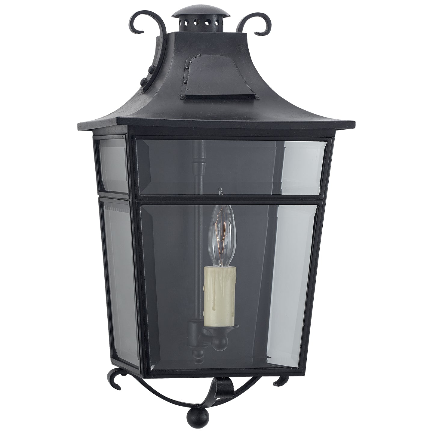 Product photo of the Carrington One Light Wall Lantern in French Rust ( SKU# RL 2732FR-CG )