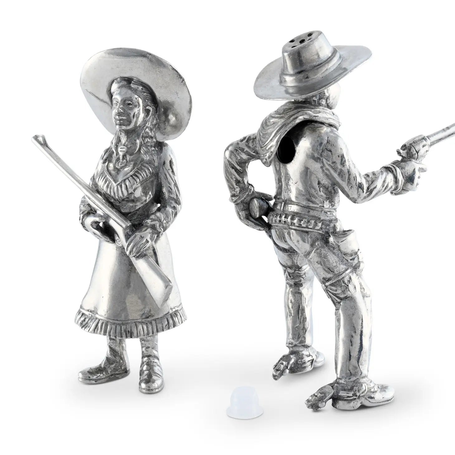 Pewter Cowpoke Couple Salt and Pepper Set