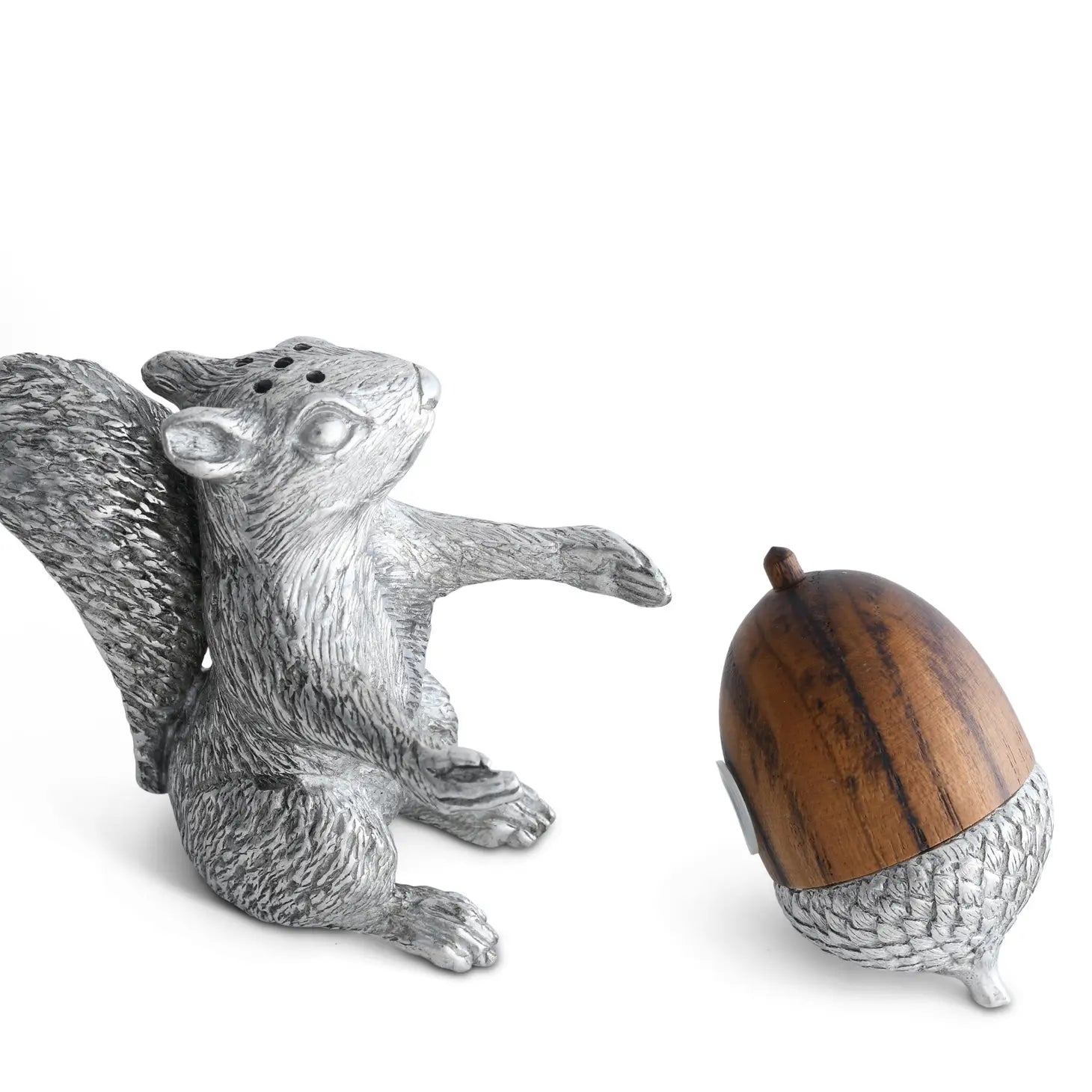 Squirrel with Wood Acron Salt and Pepper Set