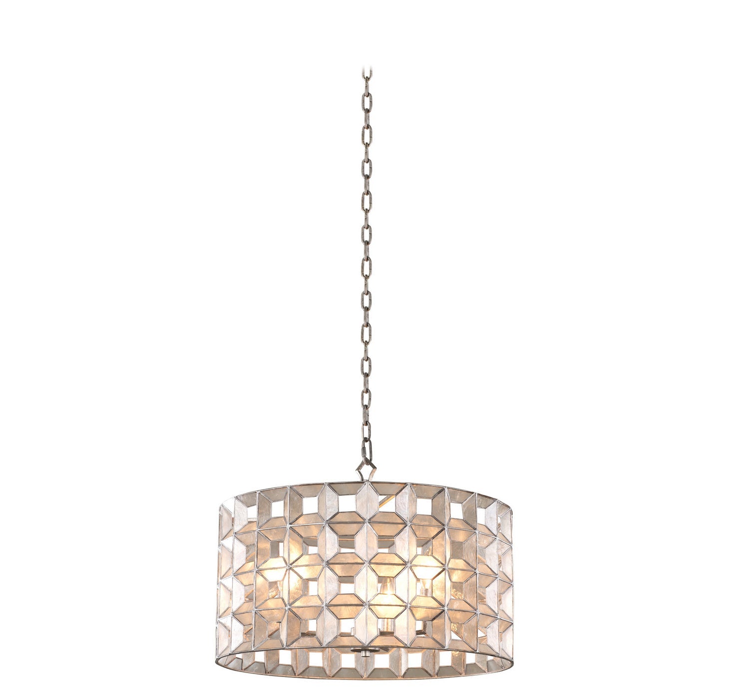 Product photo of the Prado Three Light Pendant in Oxidized Silver Leaf ( SKU# 509151OSL )