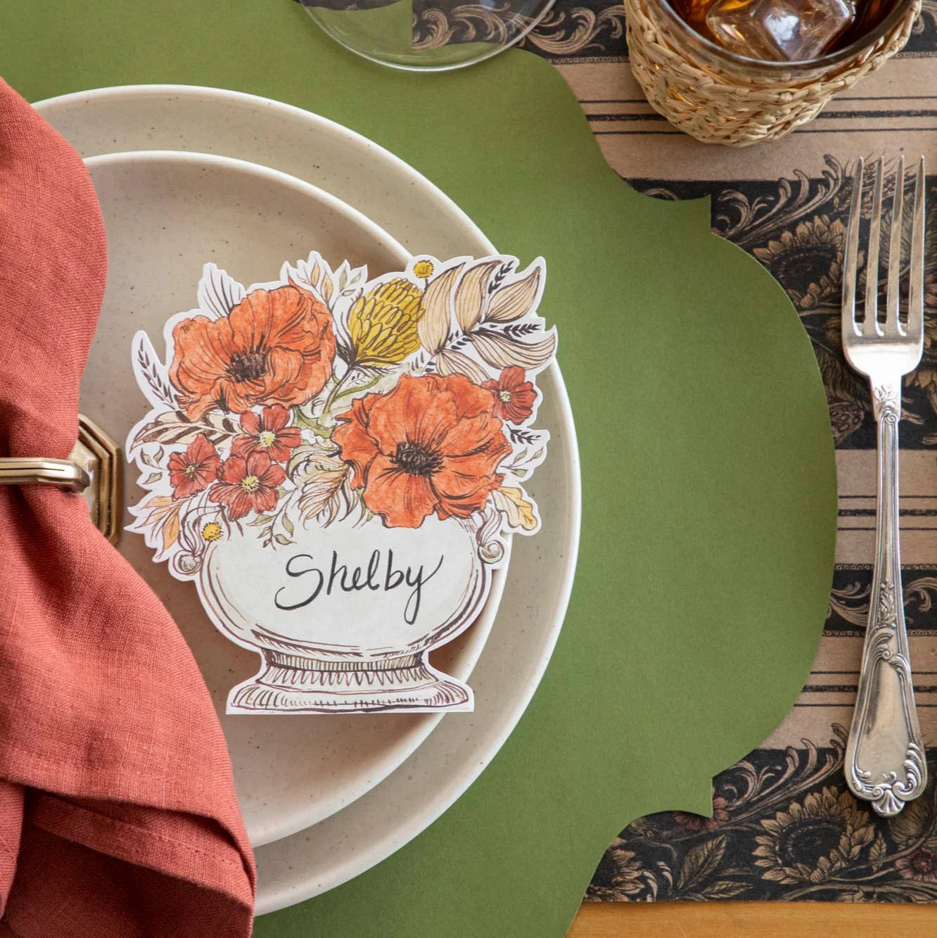 Autumn Arrangement Place Card - Pack of 12