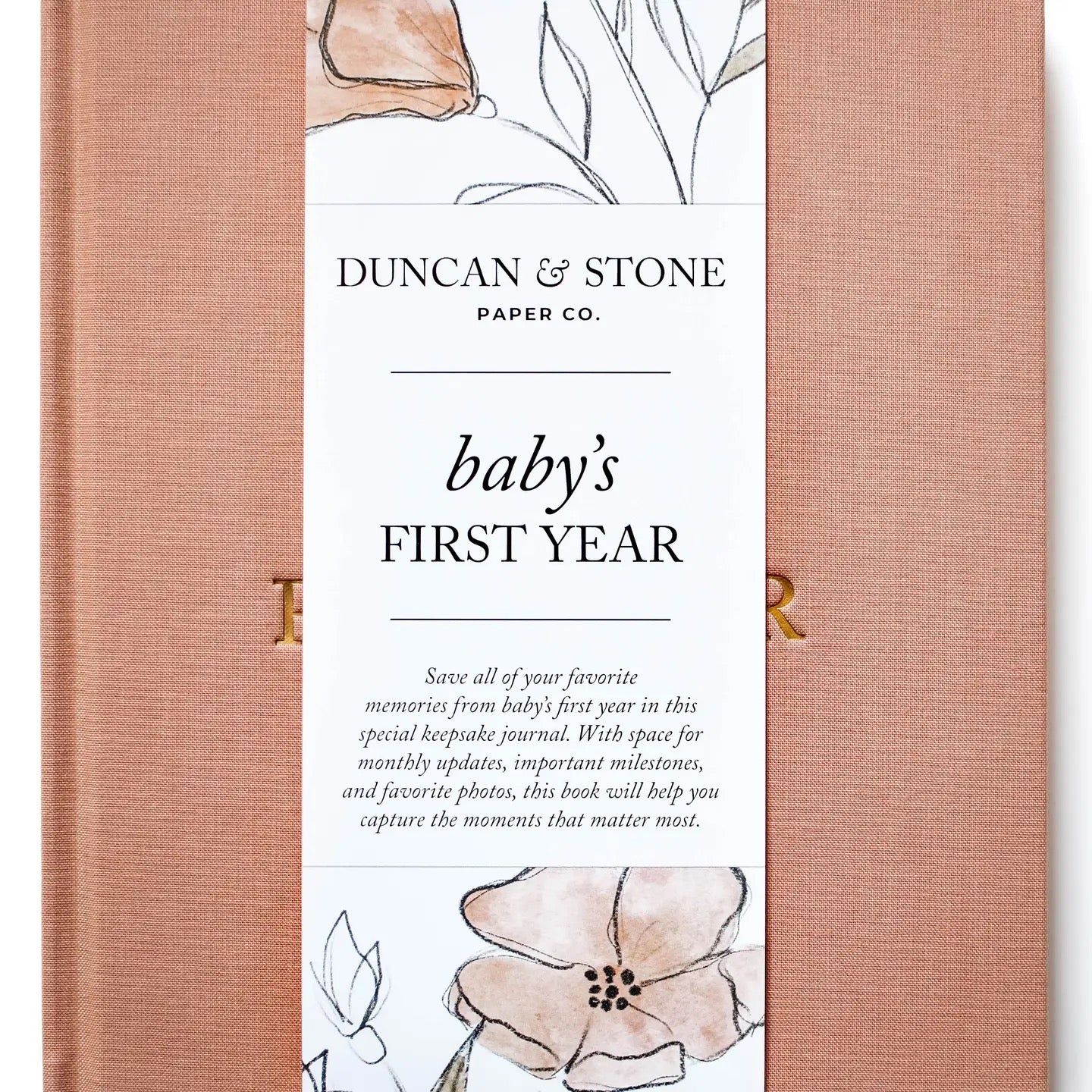Baby's First Year Memory Book & Photo Album - Rose