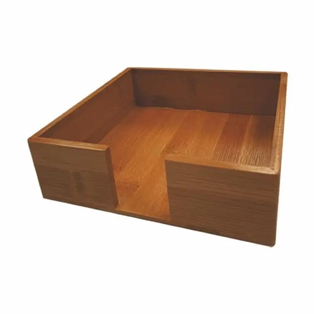 Wooden desk organizer with compartments on a white background