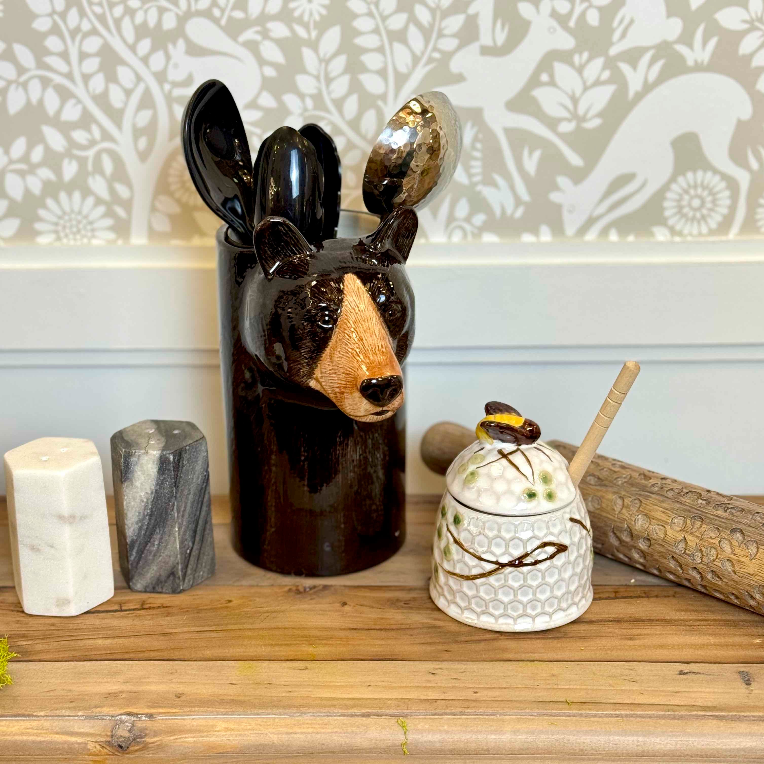 Black Bear Utensil Pot