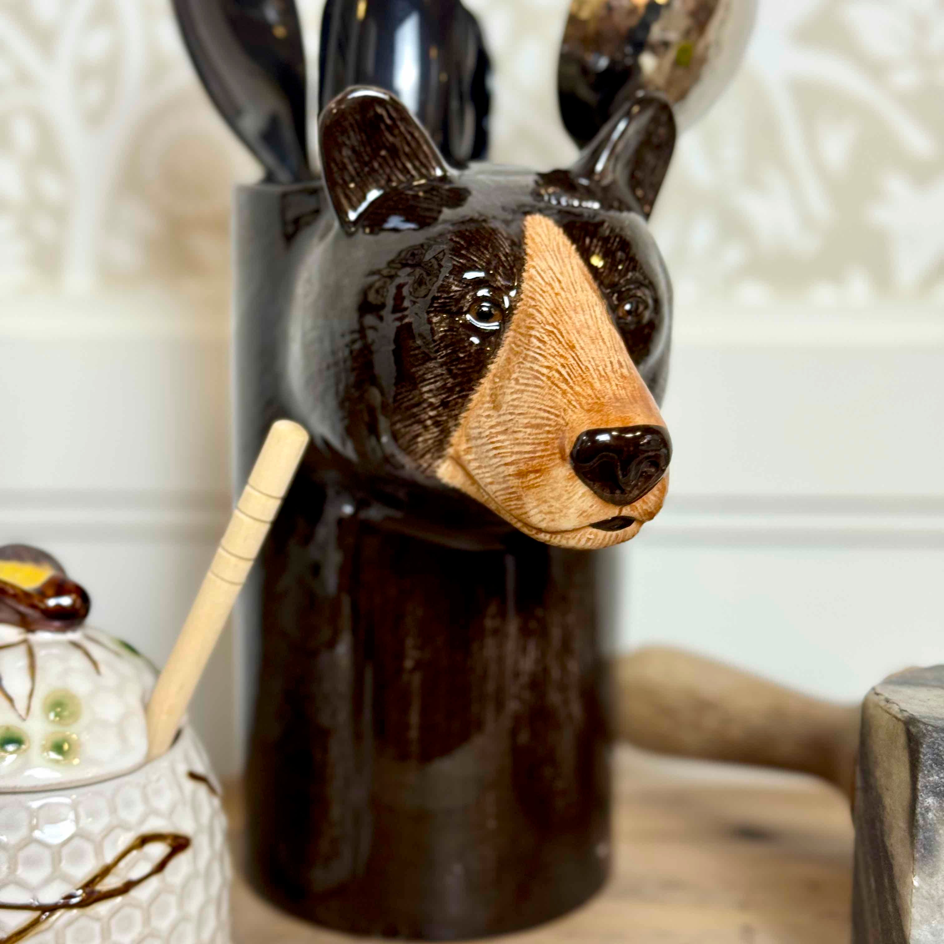 Black Bear Utensil Pot