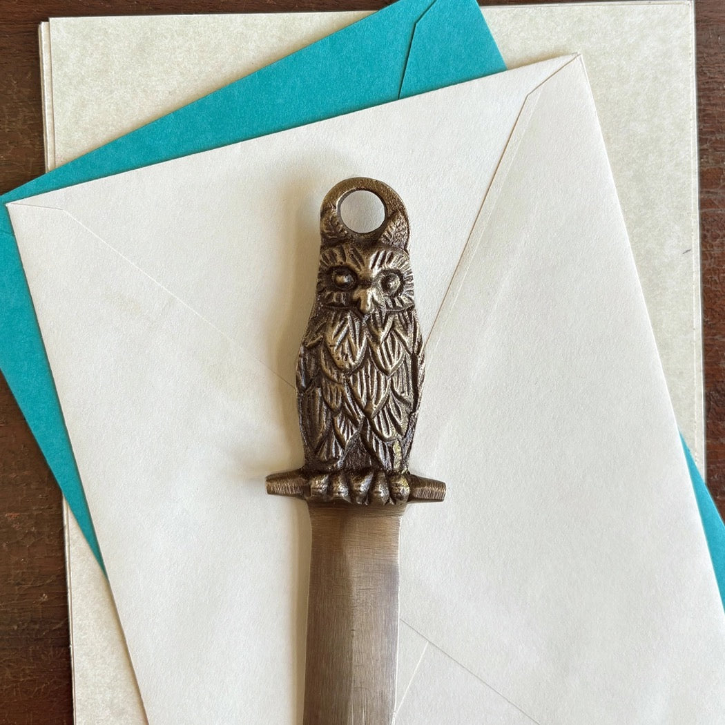 Brass Owl Letter Opener