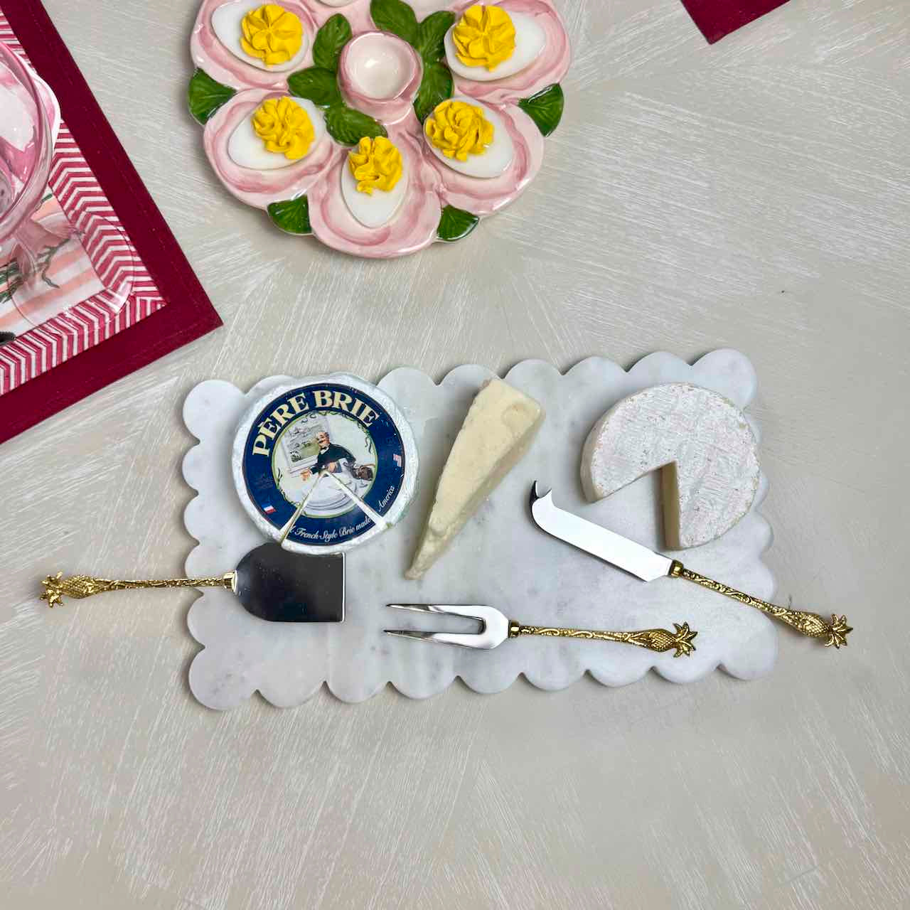 Brass Pineapple Cheese Knife Set