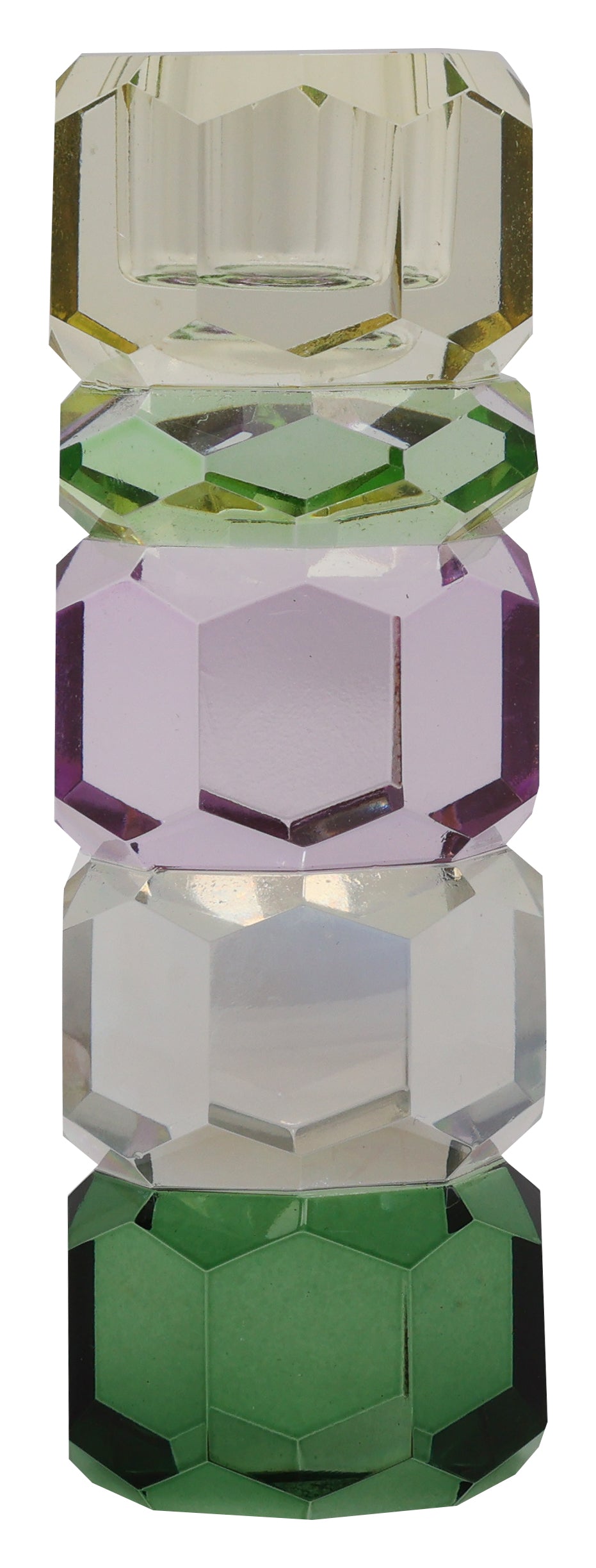 Cut Crystal Five Stacked Candleholder