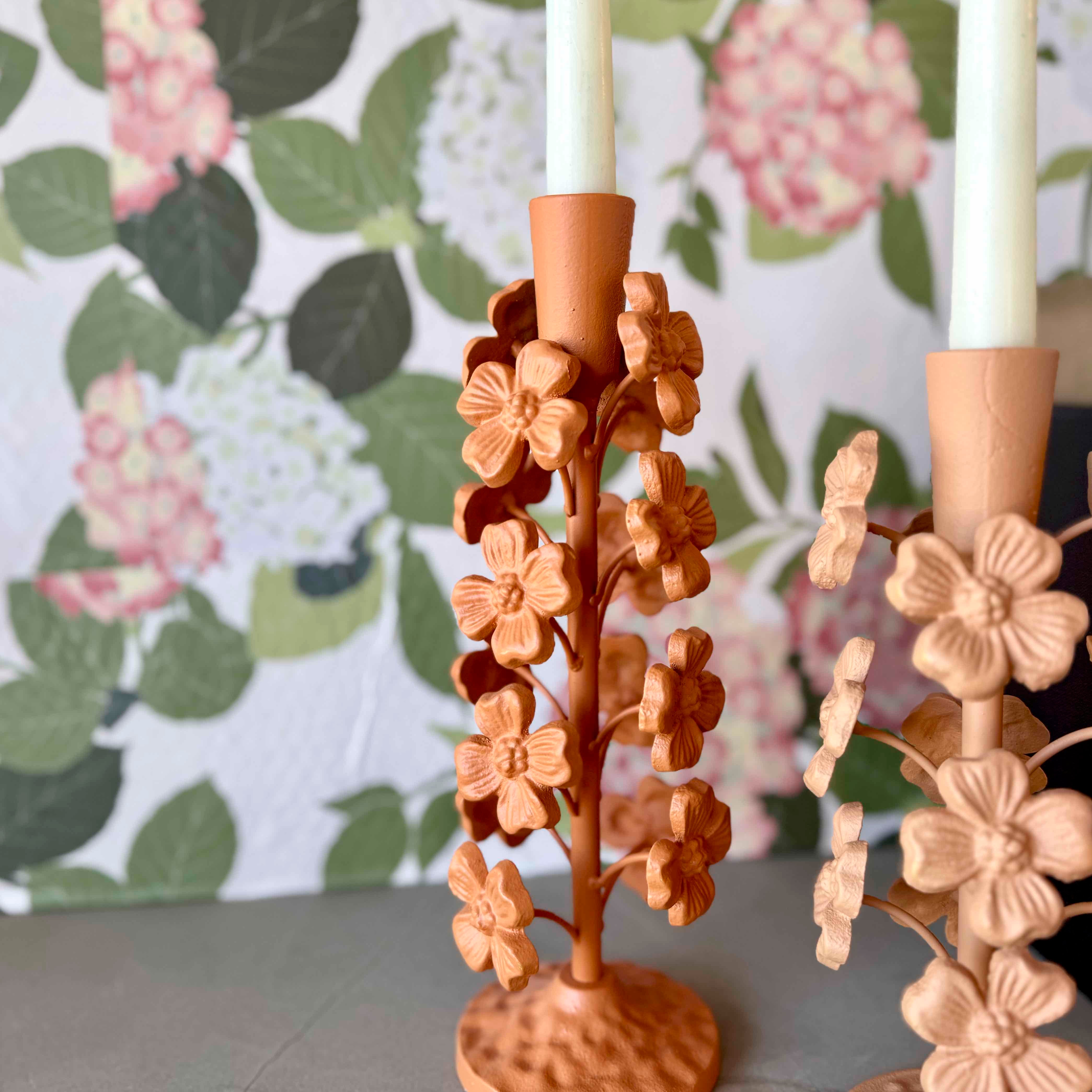 Cast Iron Flower Candleholder Tall