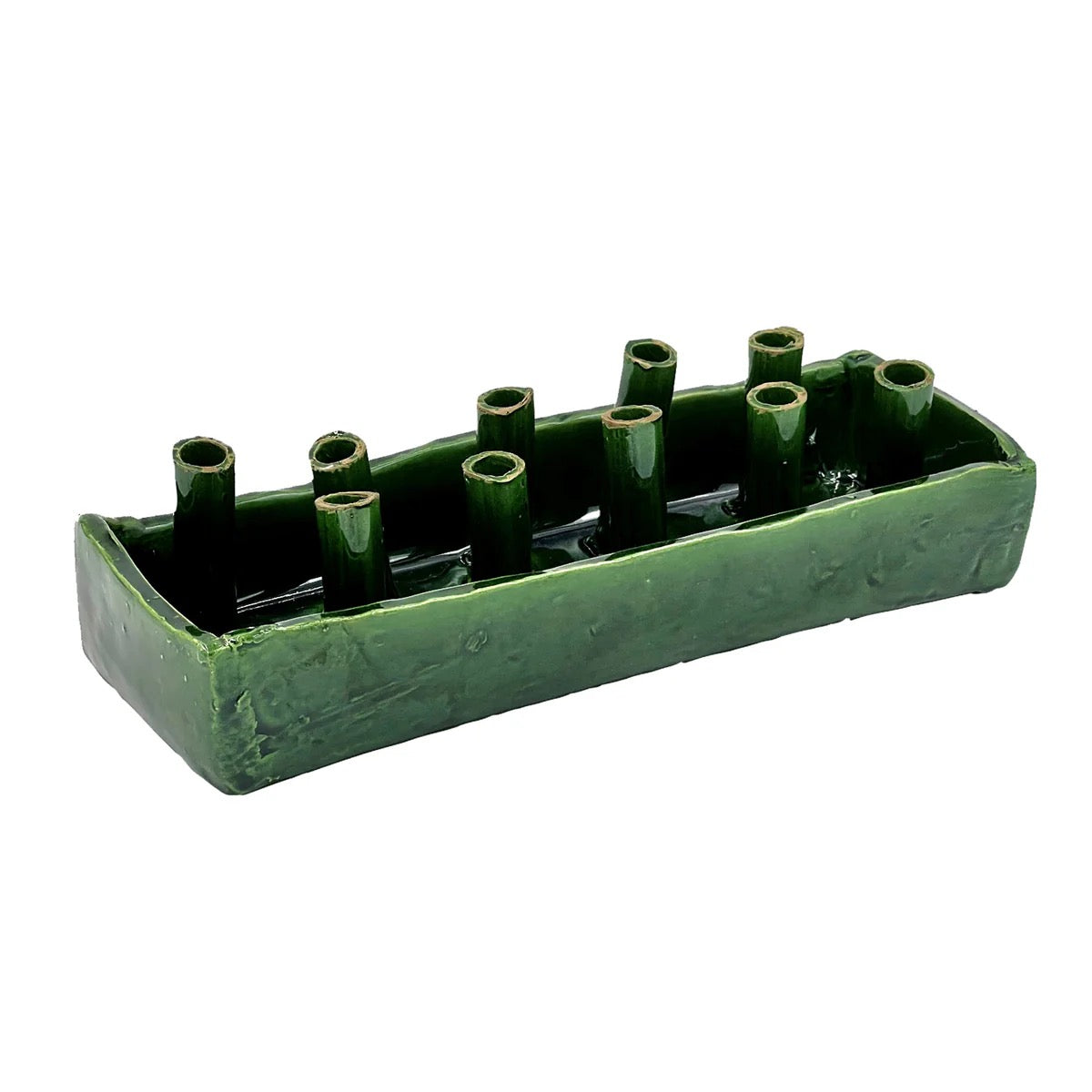 Ceramic Canoe in Green