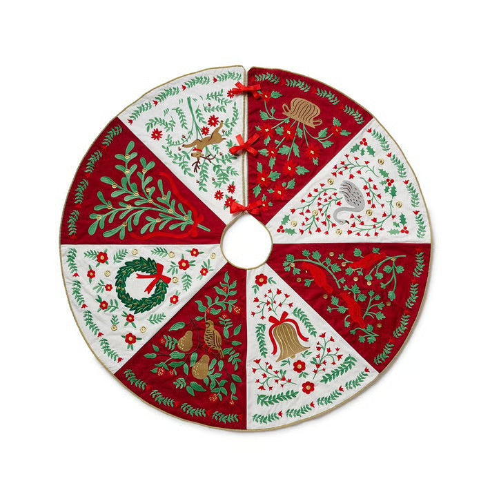 Christmastide Embroidered Tree Skirt
