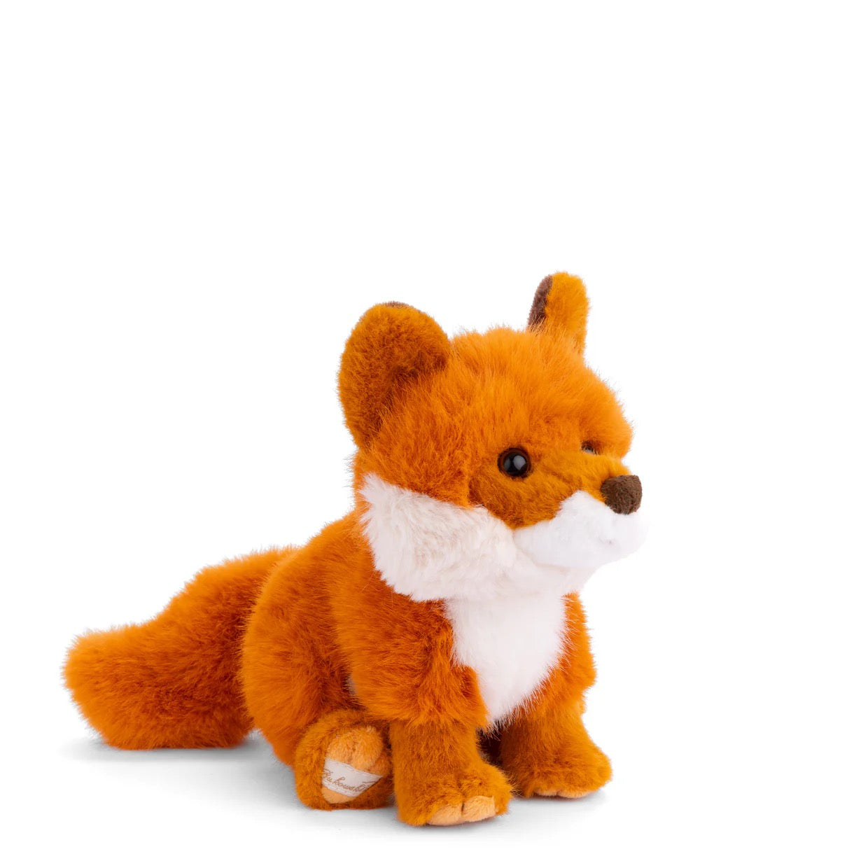 Plush fox toy on a white background