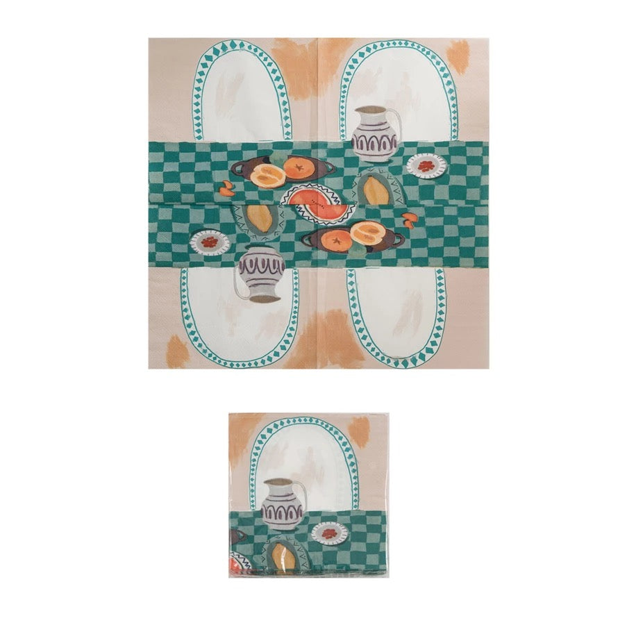 Decorative paper with a checkered pattern, floral elements, and a vase design on a white background.
