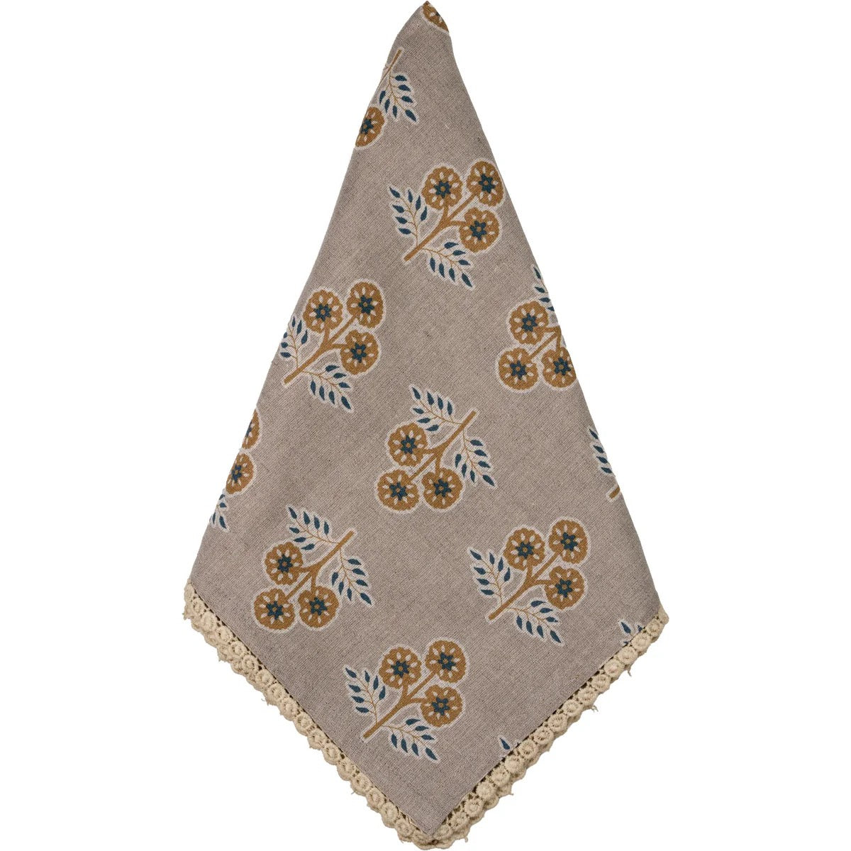 Decorative napkin with floral pattern on a beige background