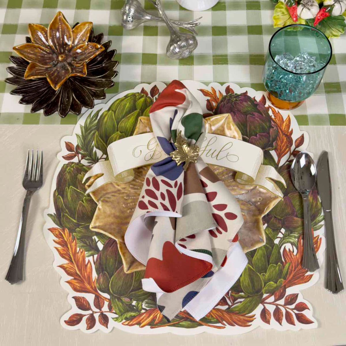 Die-cut Artichoke Wreath Placemat - Pack of 12