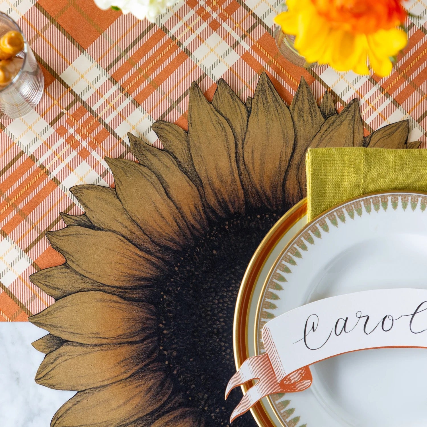 Die-cut Vintage Sunflower Placemat - Pack of 12