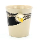 Ceramic mug with an eagle design on a white background