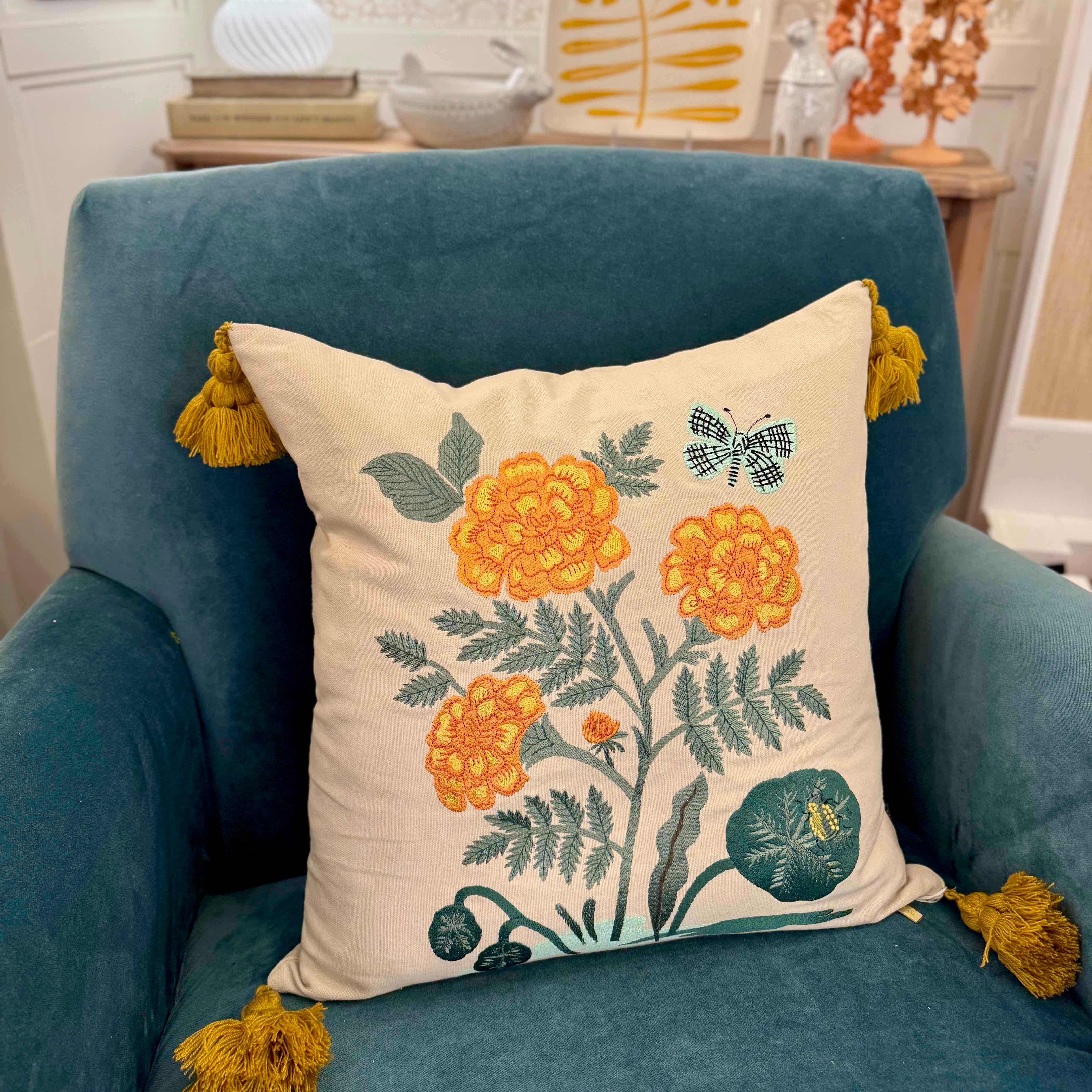 Embroidered Carnations by Rifle Paper Co. x Loloi