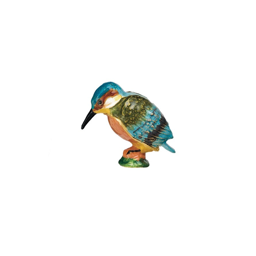 Colorful bird figurine on a white background