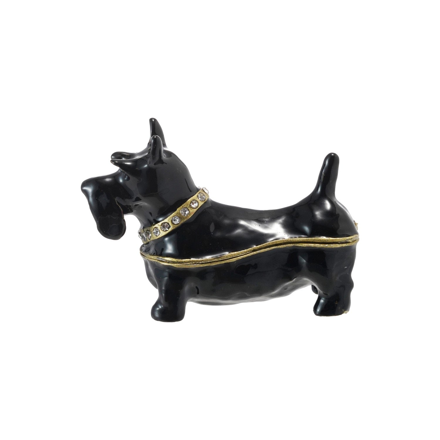Enameled Scottie Dog Trinket Box