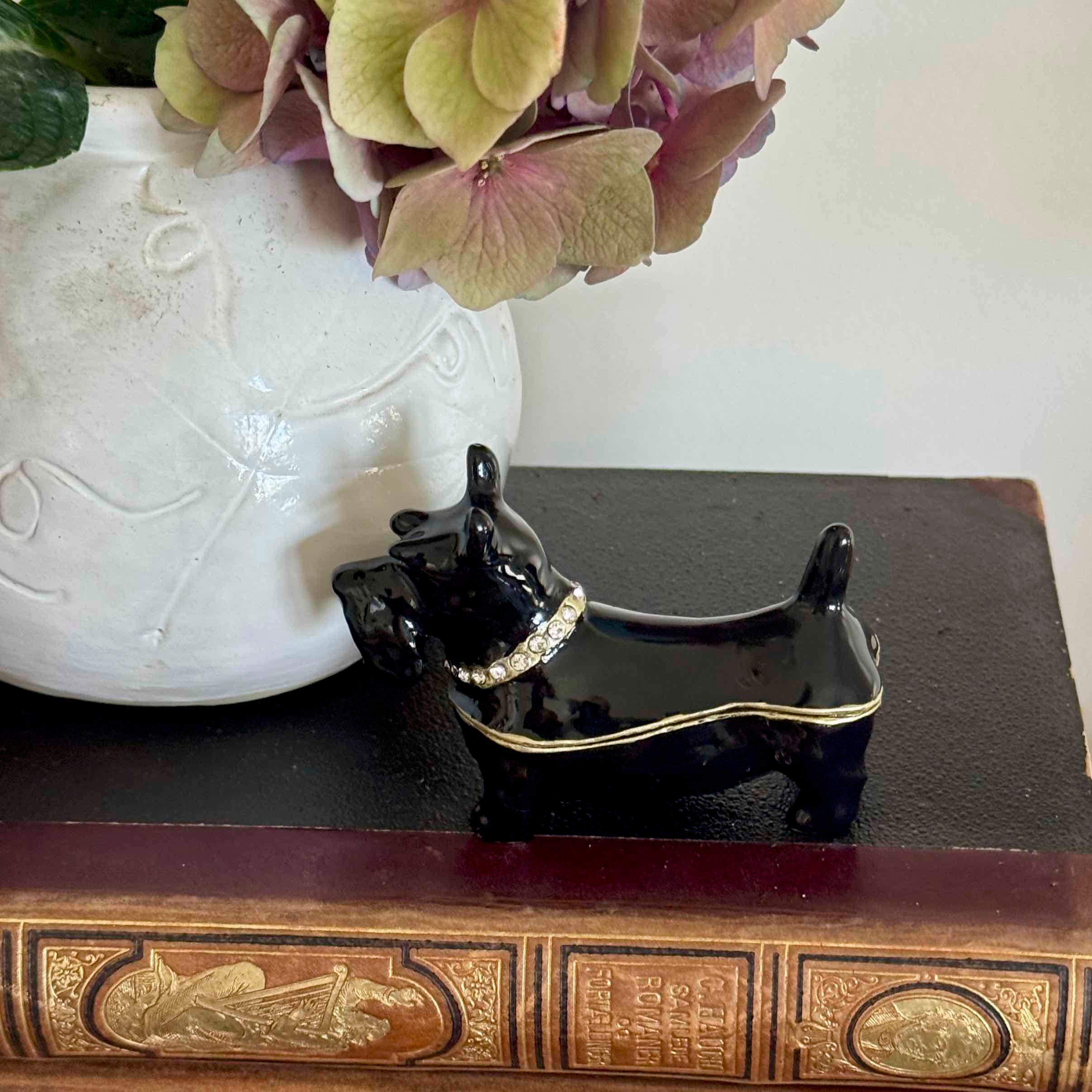 Enameled Scottie Dog Trinket Box