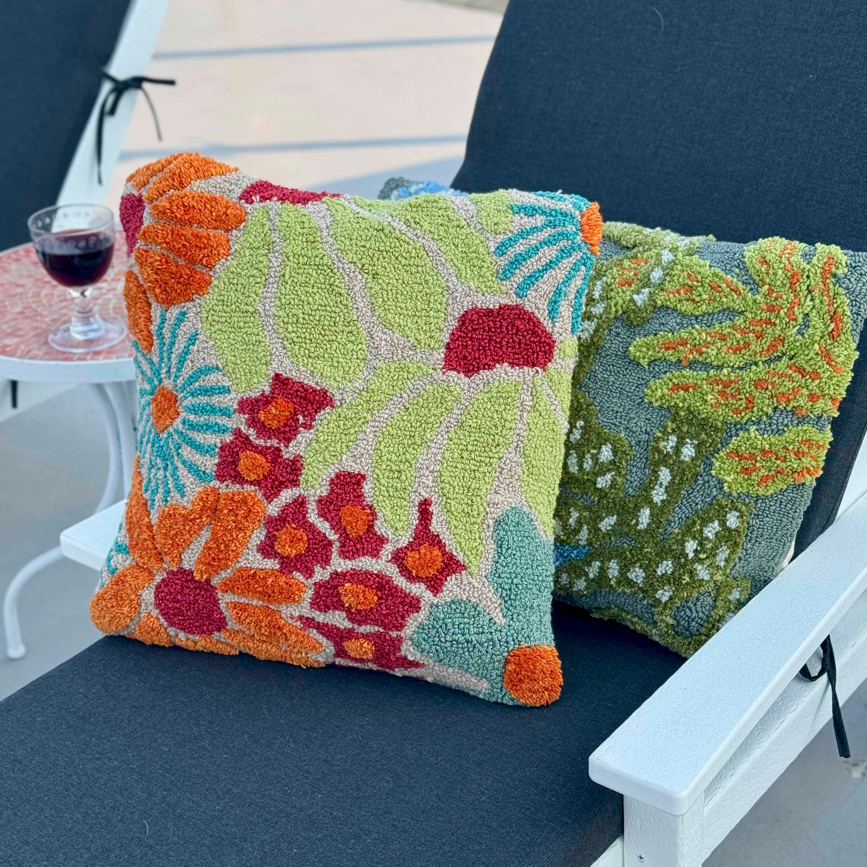 Fern Leaves Tufted Outdoor Pillow