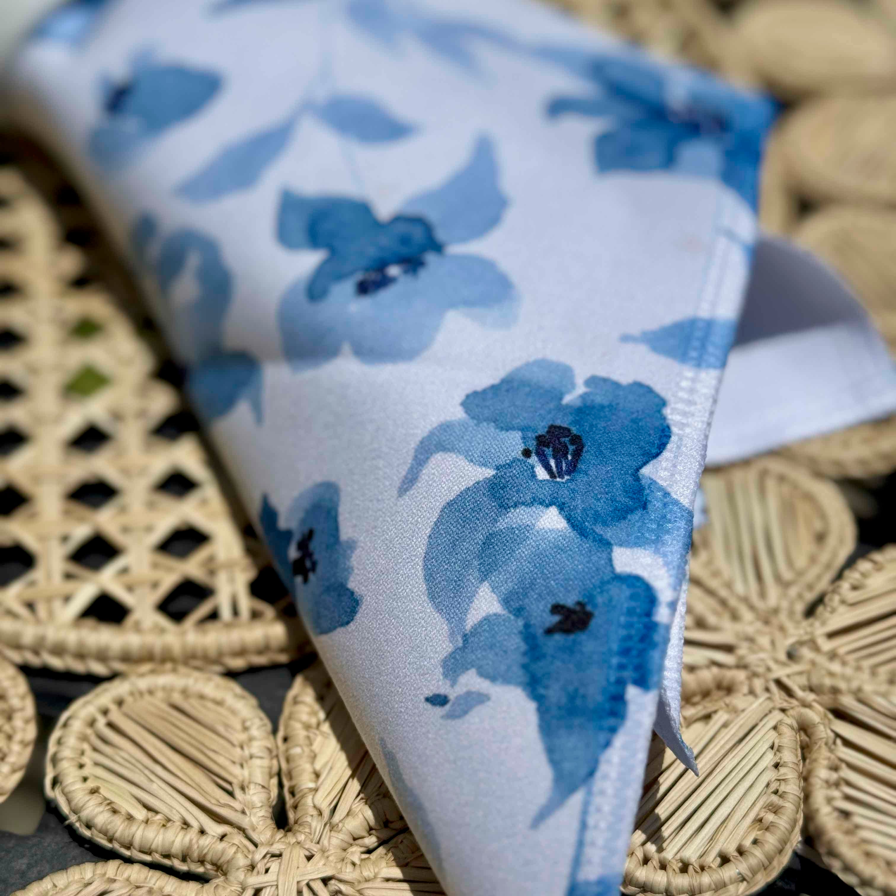 Flowers in Blue Dinner Napkins