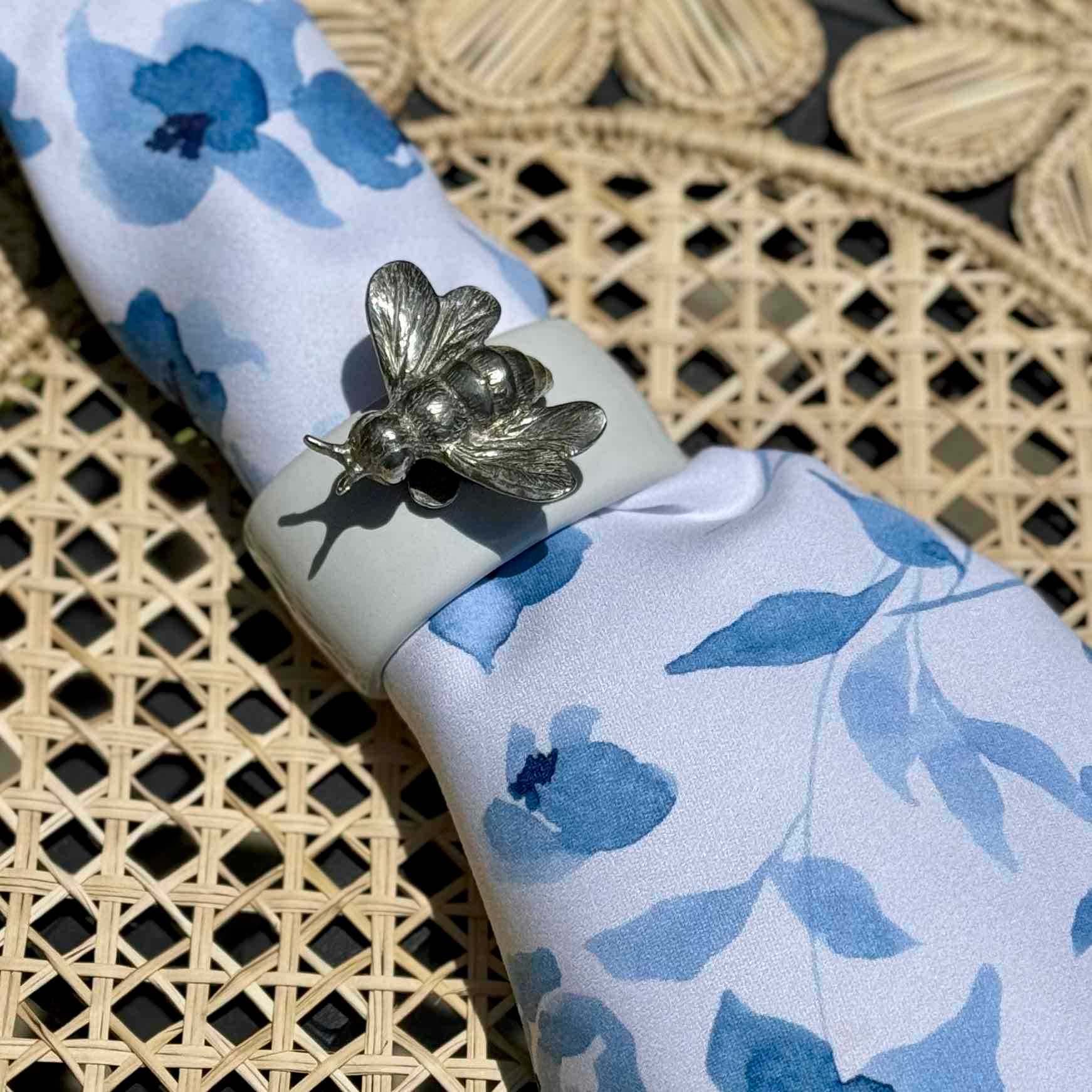 Flowers in Blue Dinner Napkins