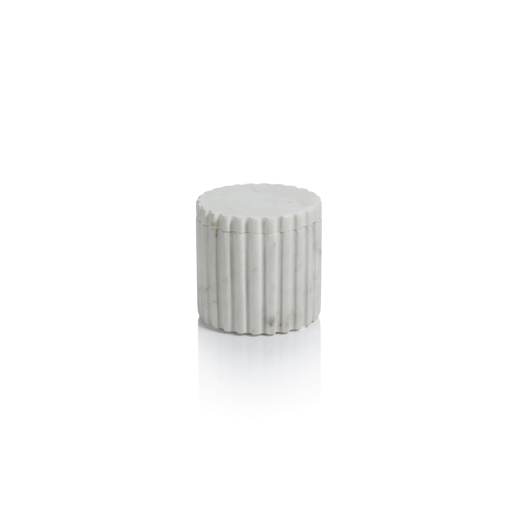 Fluted Marble Vanity Canister