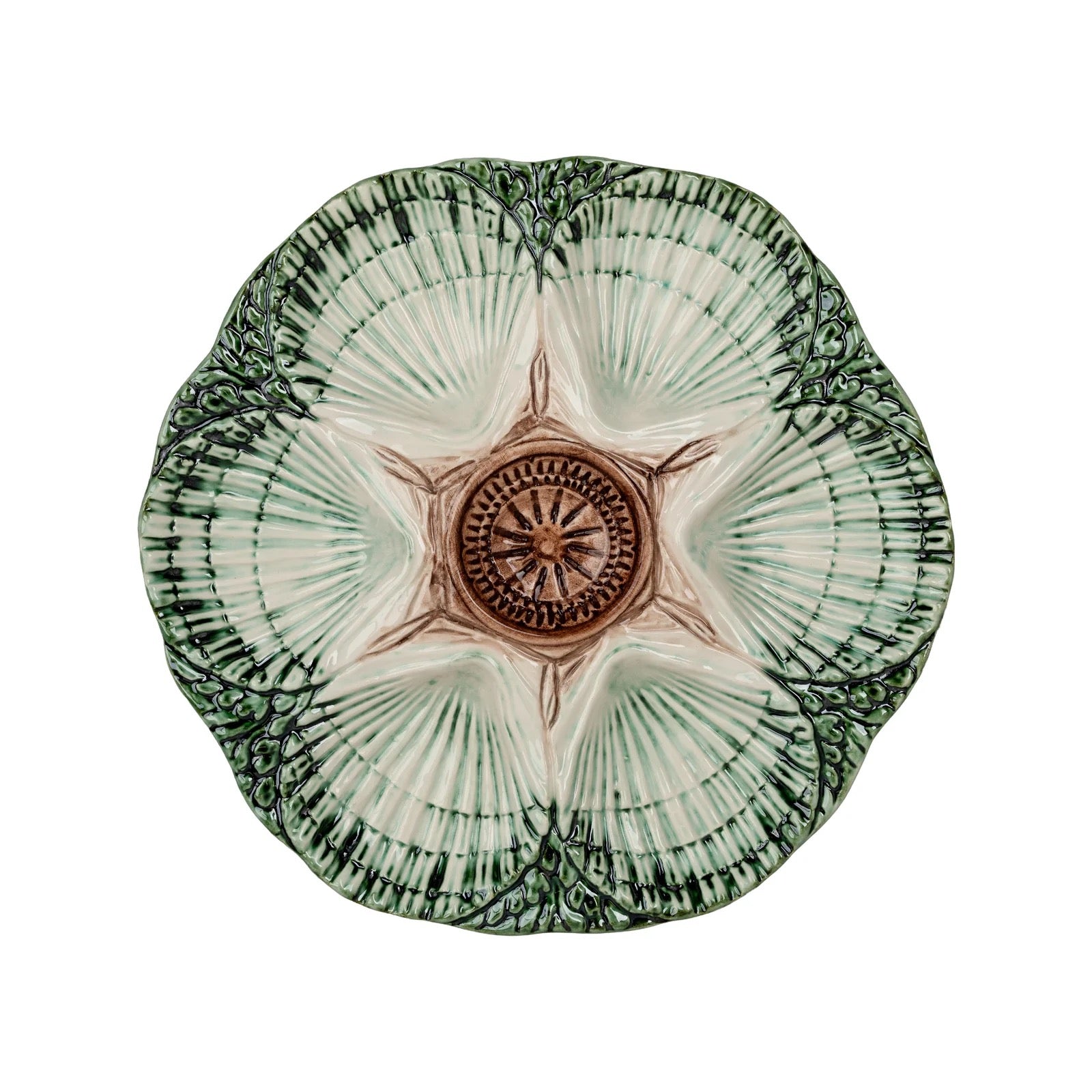 Decorative plate with a star design on a white background