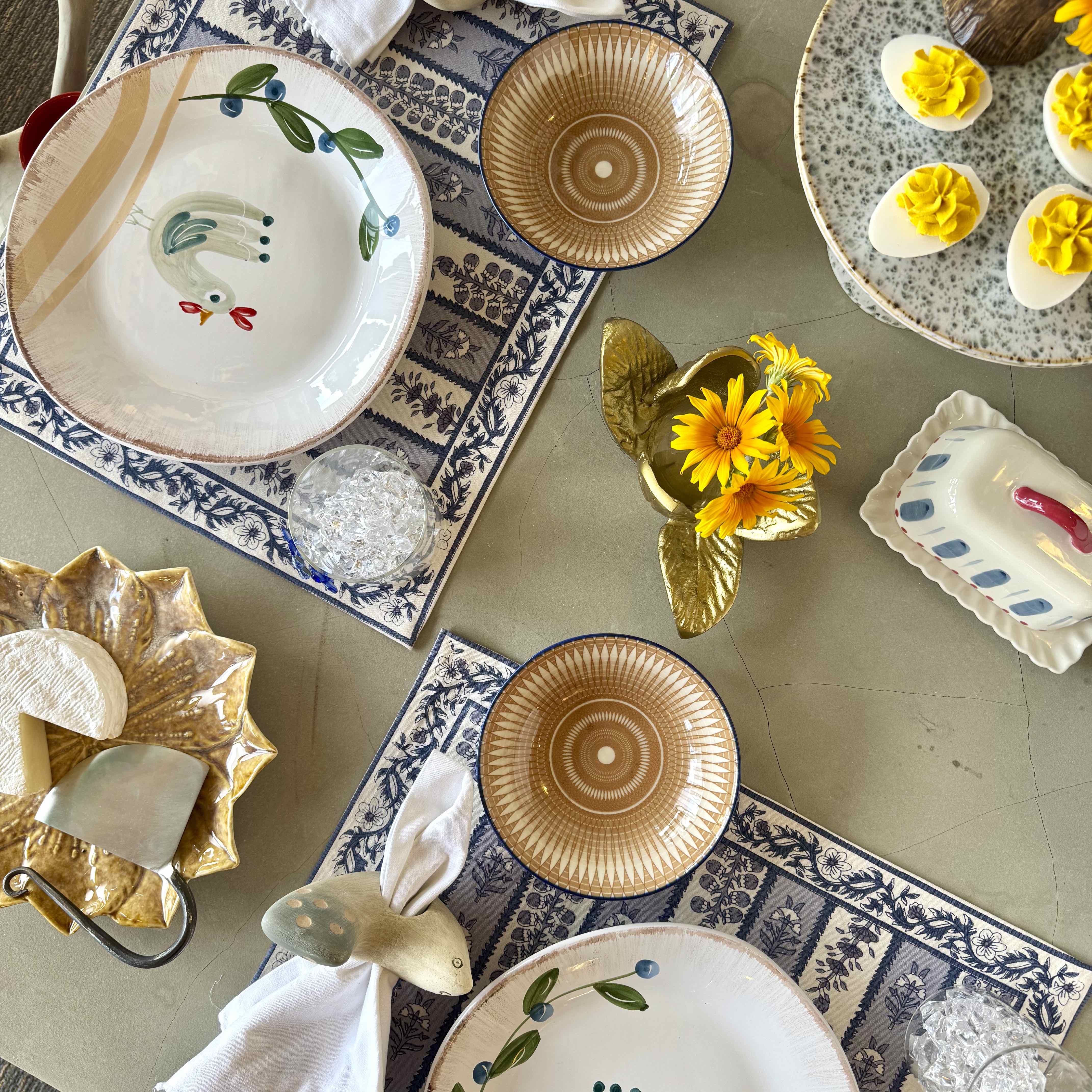 Geometric Ceramic Berry Bowl