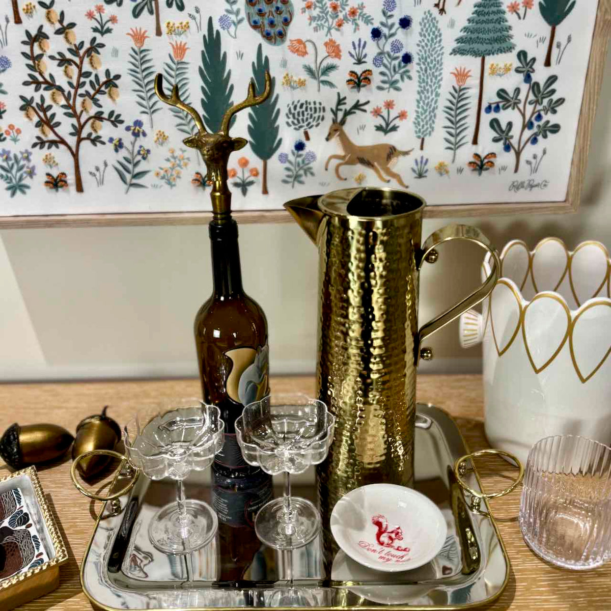 Gold Hammered Pitcher