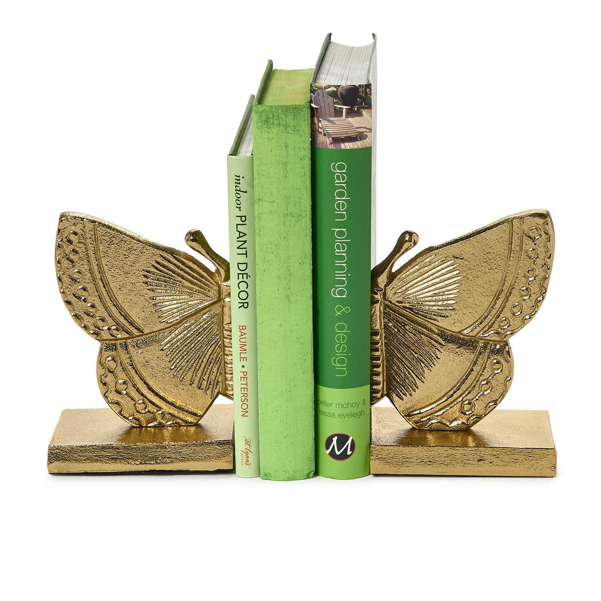 Golden Butterfly Bookends