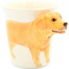 Ceramic mug with a golden retriever design on a white background