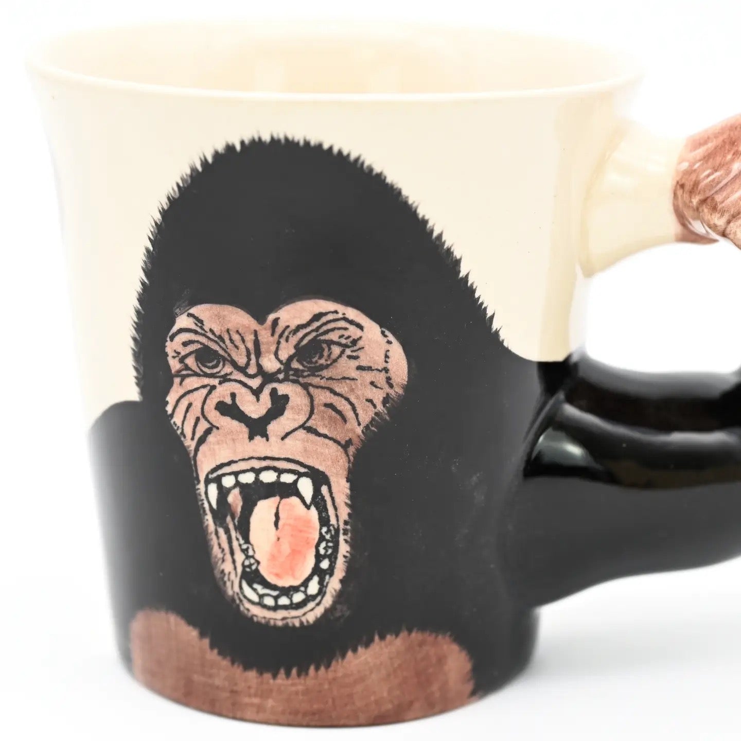 Mug with a gorilla design on a white background