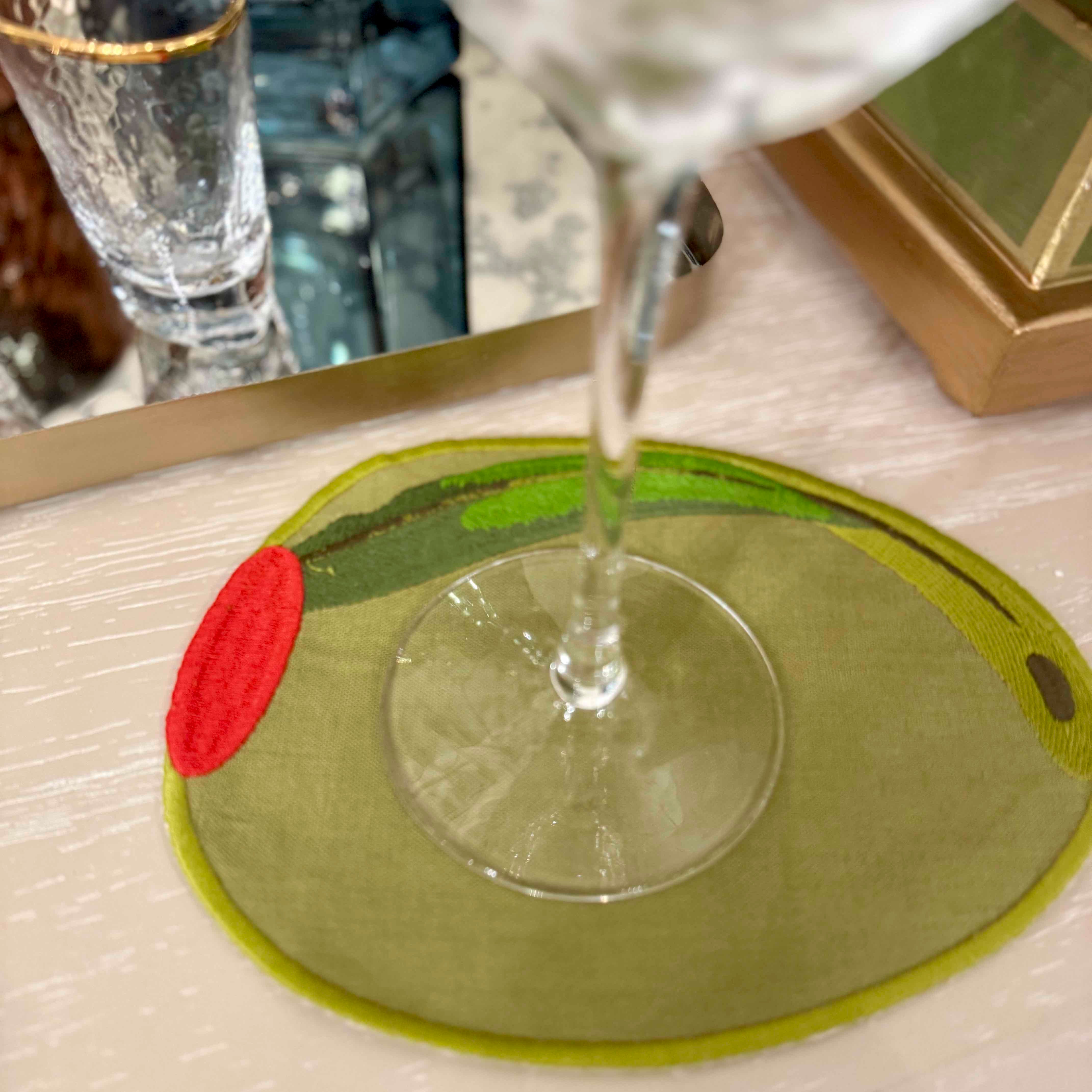 Green Olive Cocktail Napkins