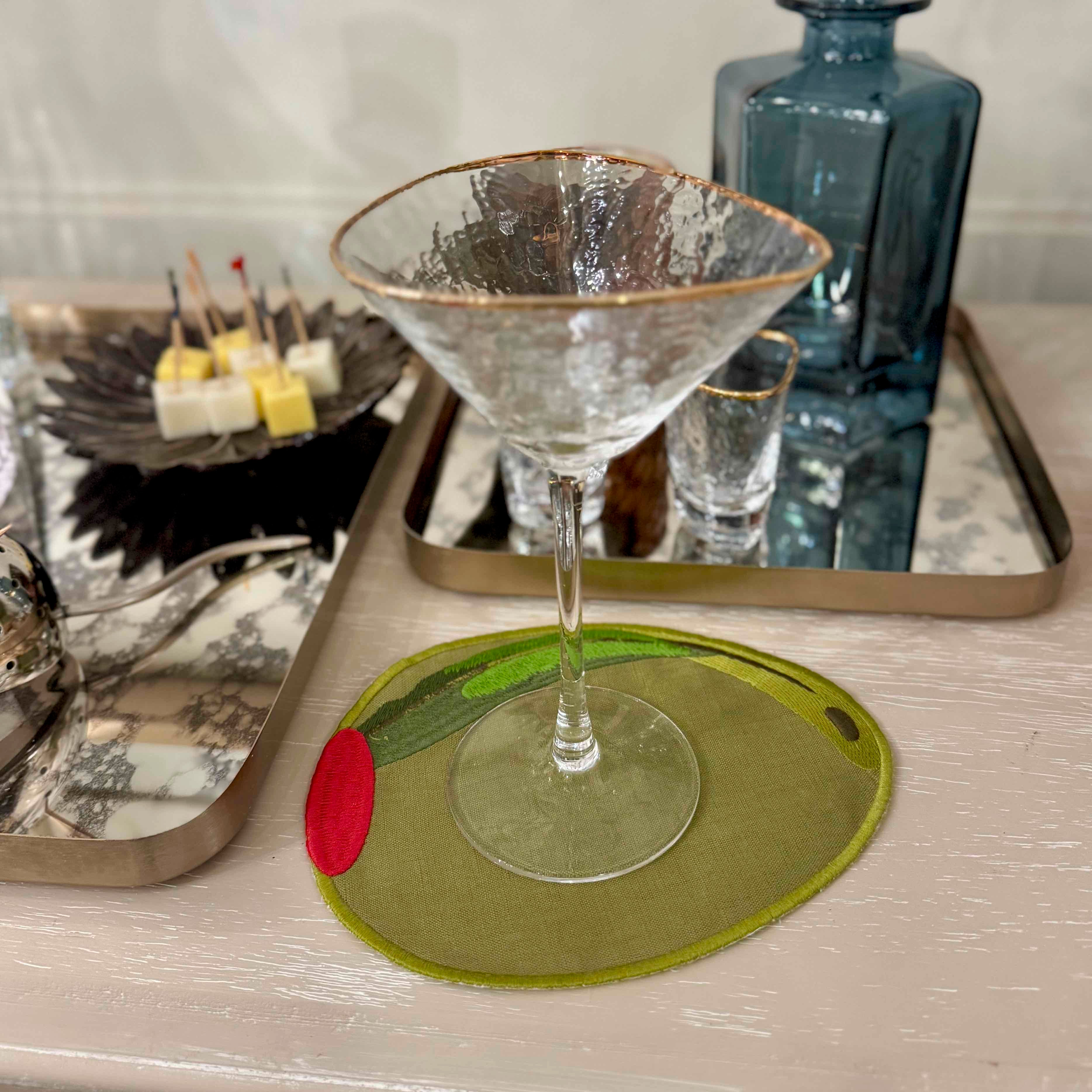 Green Olive Cocktail Napkins