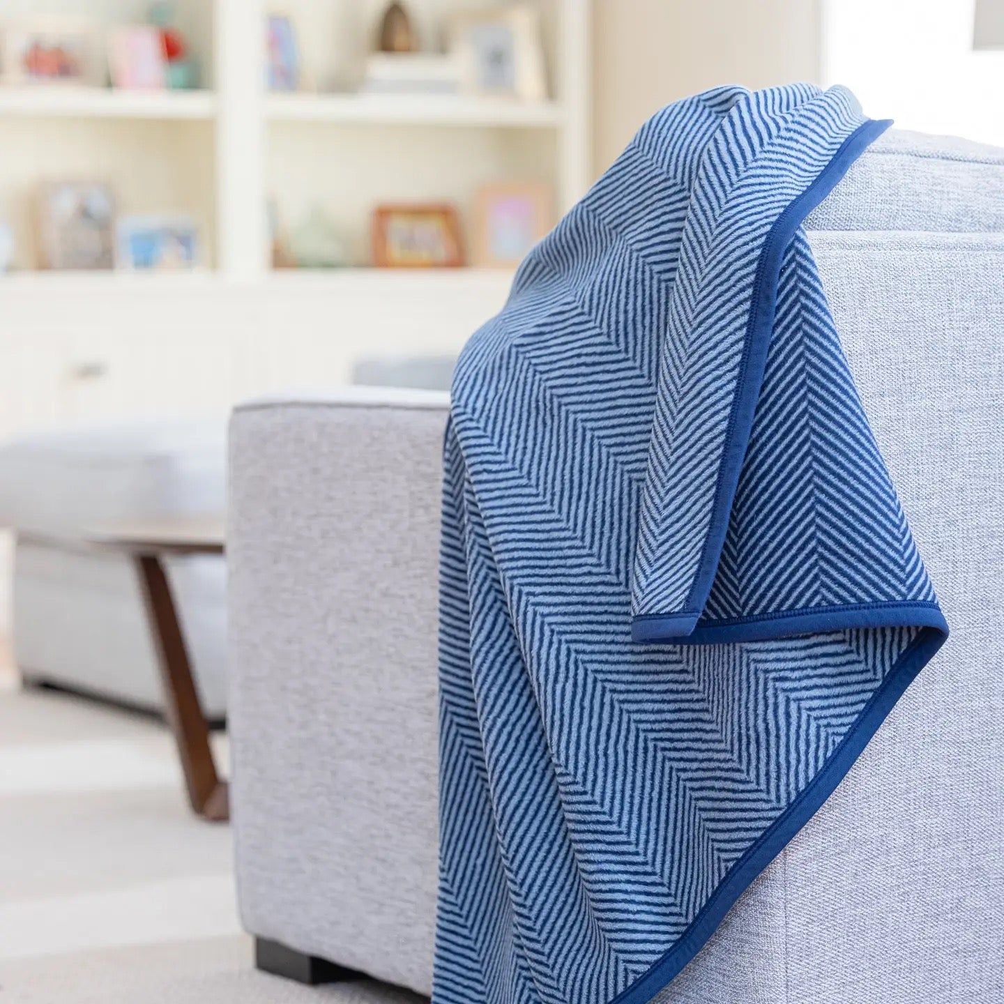 Harborview Herringbone Navy Blanket