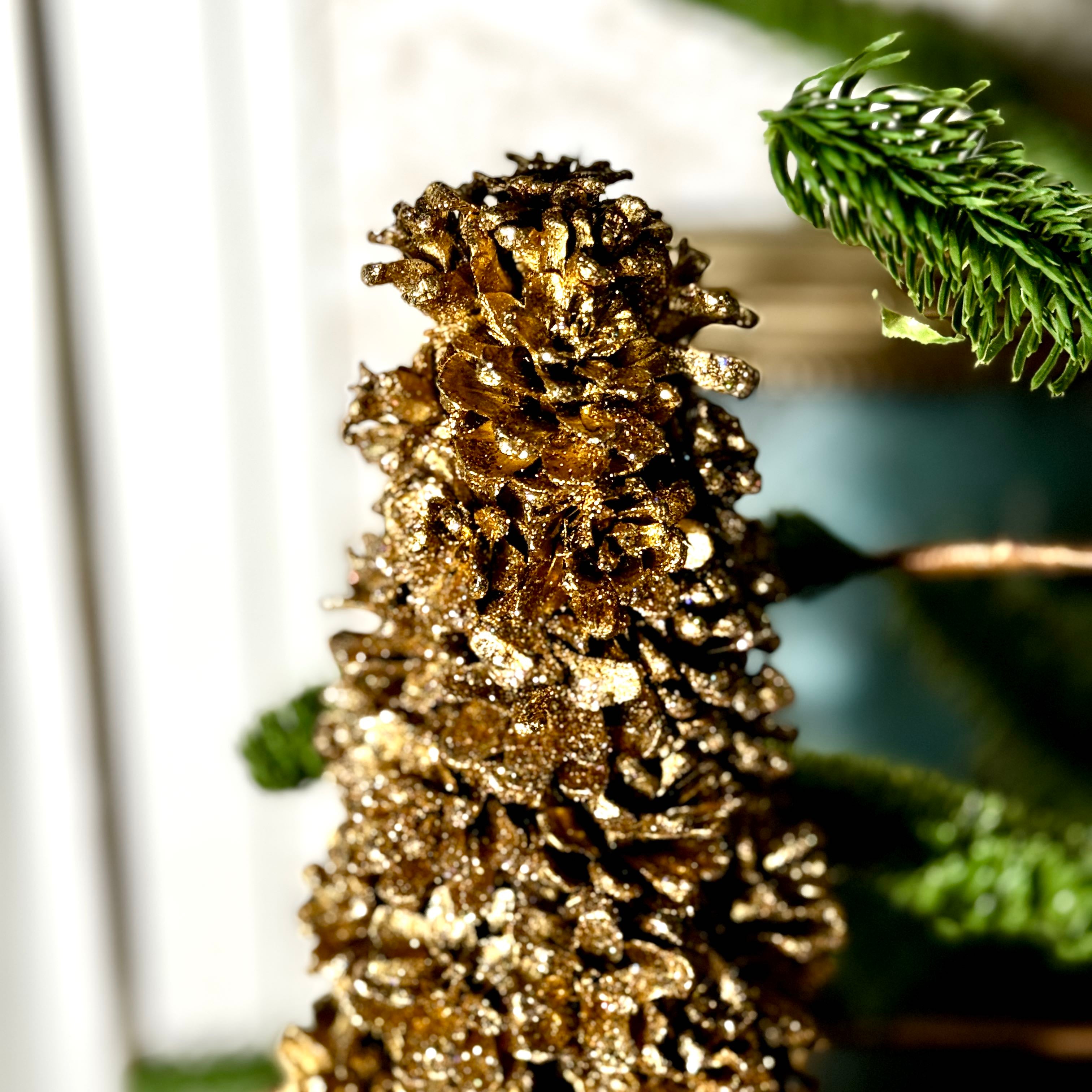 Gold Pine Cone Tree 24"