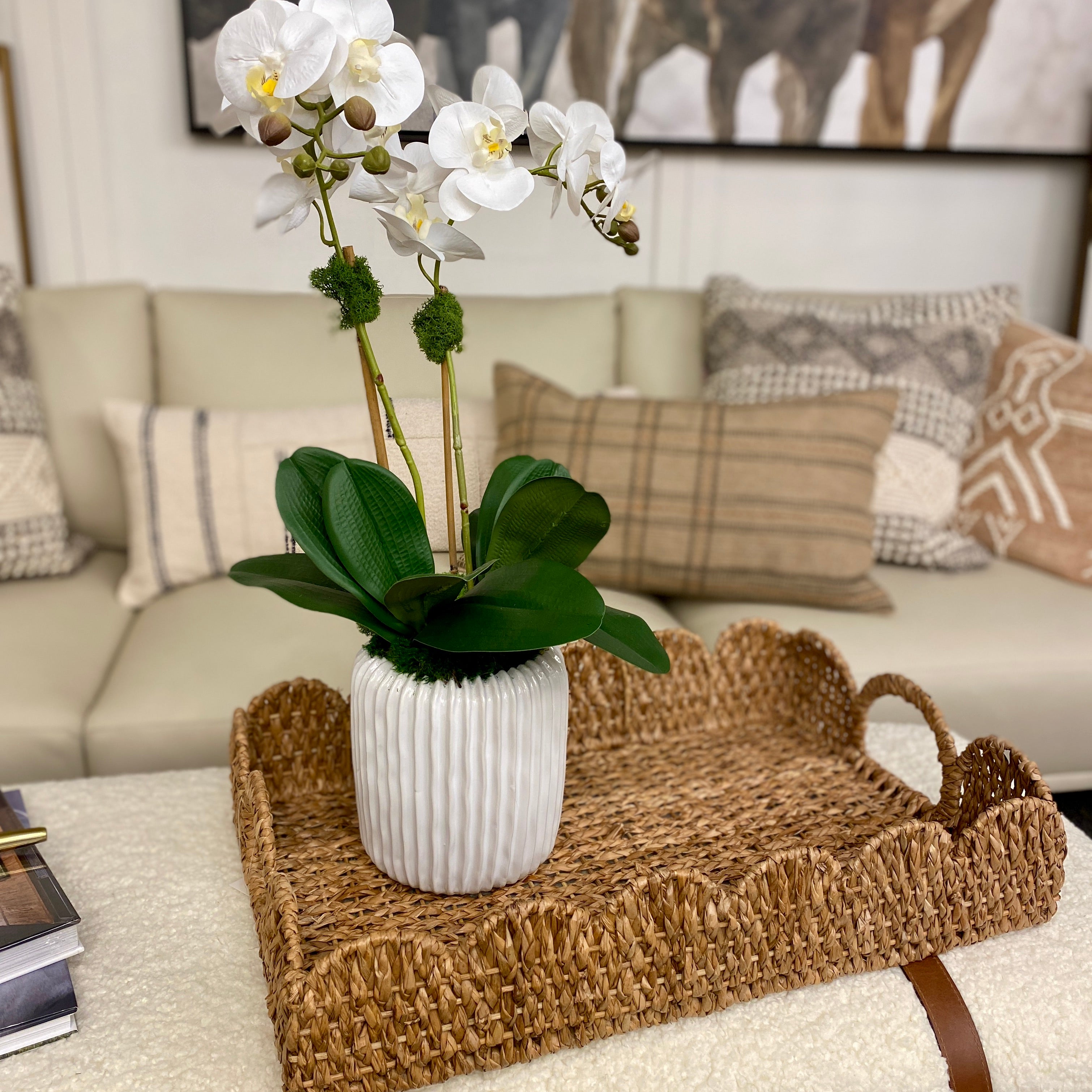 Scalloped Braided Basket Trays - Set of 2