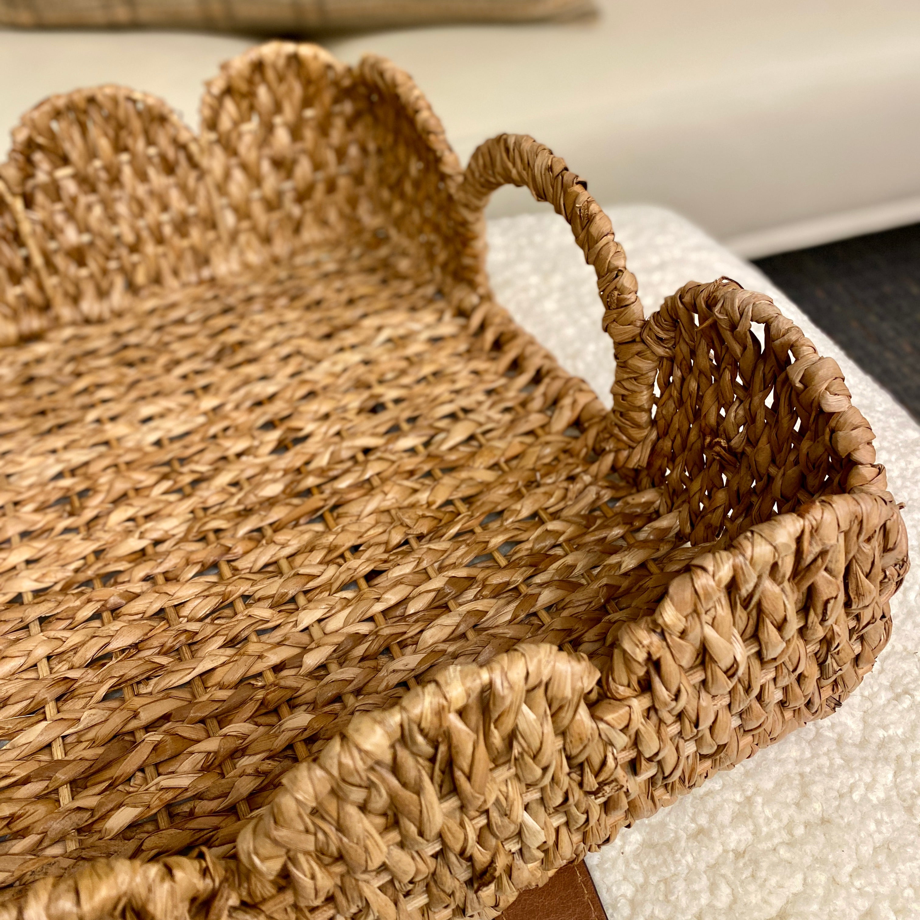 Scalloped Braided Basket Trays - Set of 2